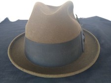 CHAMP Sienna Felt Fedora Size 7 Long Oval Brown Hat