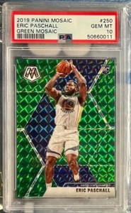 2019 Panini Mosai Green Mosaic #250 Eric Paschall RC Rookie Warriors PSA 10 Mint