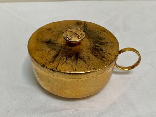VINTAGE BRASS HOST BOX / LUNA HOLDER - CHURCH - MONSTRANCE (#865) - Picture 4 of 6