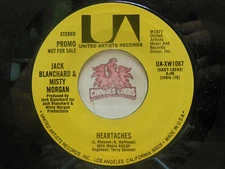 Promo! Jack Blanchard & Misty Morgan – Heartaches / Mono, 45 RPM VG+ (1M)