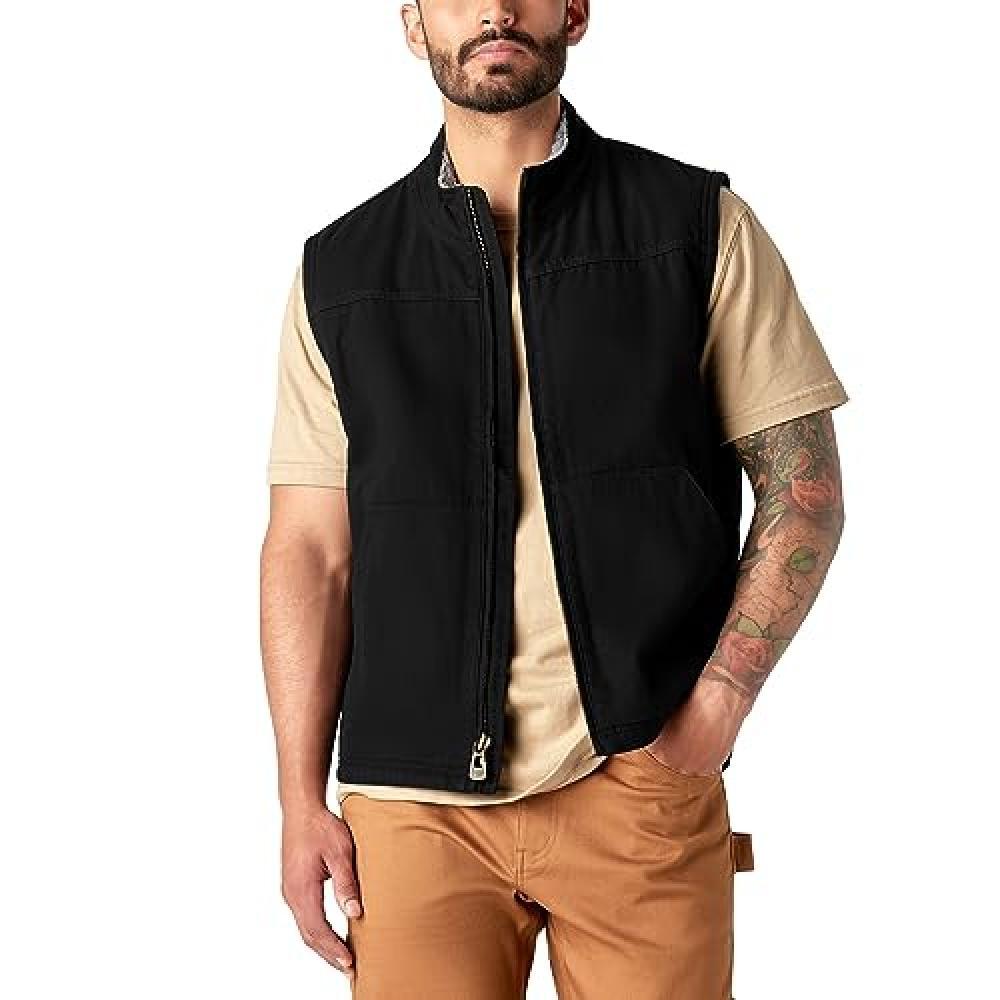 (TG. XL) Dickies Uomo, Gilet foderato in cotone d’anatra Sherpa, NERO RISCIACQ