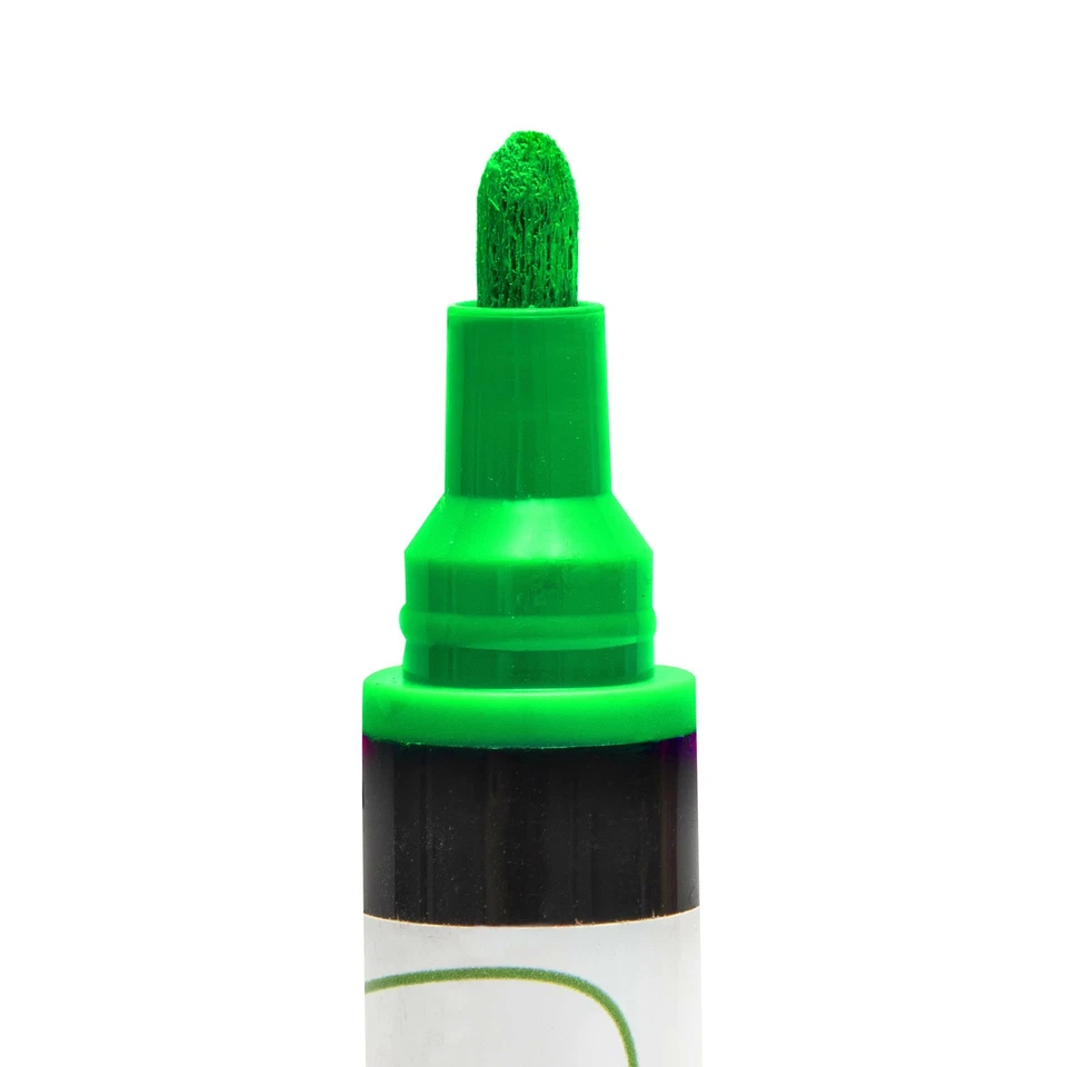 Marcador de pintura líquida para bolígrafo de vidrio: bolígrafos de escritura de vidrio, tinta borrable - punta de 5 mm, verde Foto 2 de 4