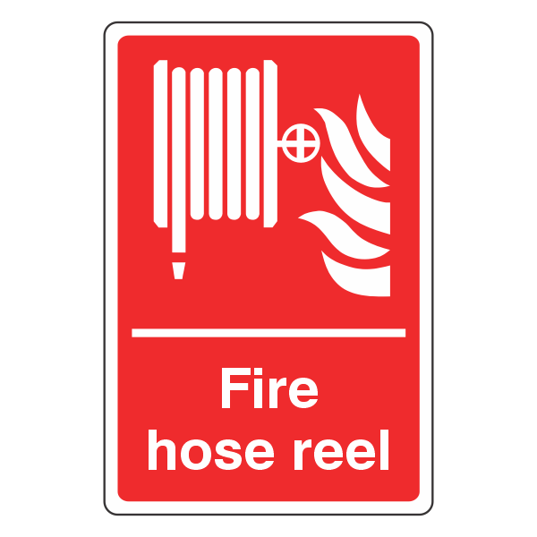 Fire Hose Reel Sign - 150x200mm - Self Adhesive Vinyl
