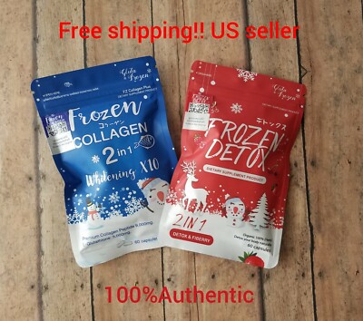 Frozen Detox Collagen Set Whitening Gluta Glutathione X10 Natural Skin 2in1 Slim