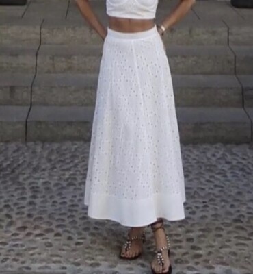 スカート FERRAGAMO SS23 White cotton skirt (111732761079 BIANCO) s-l400.jpg