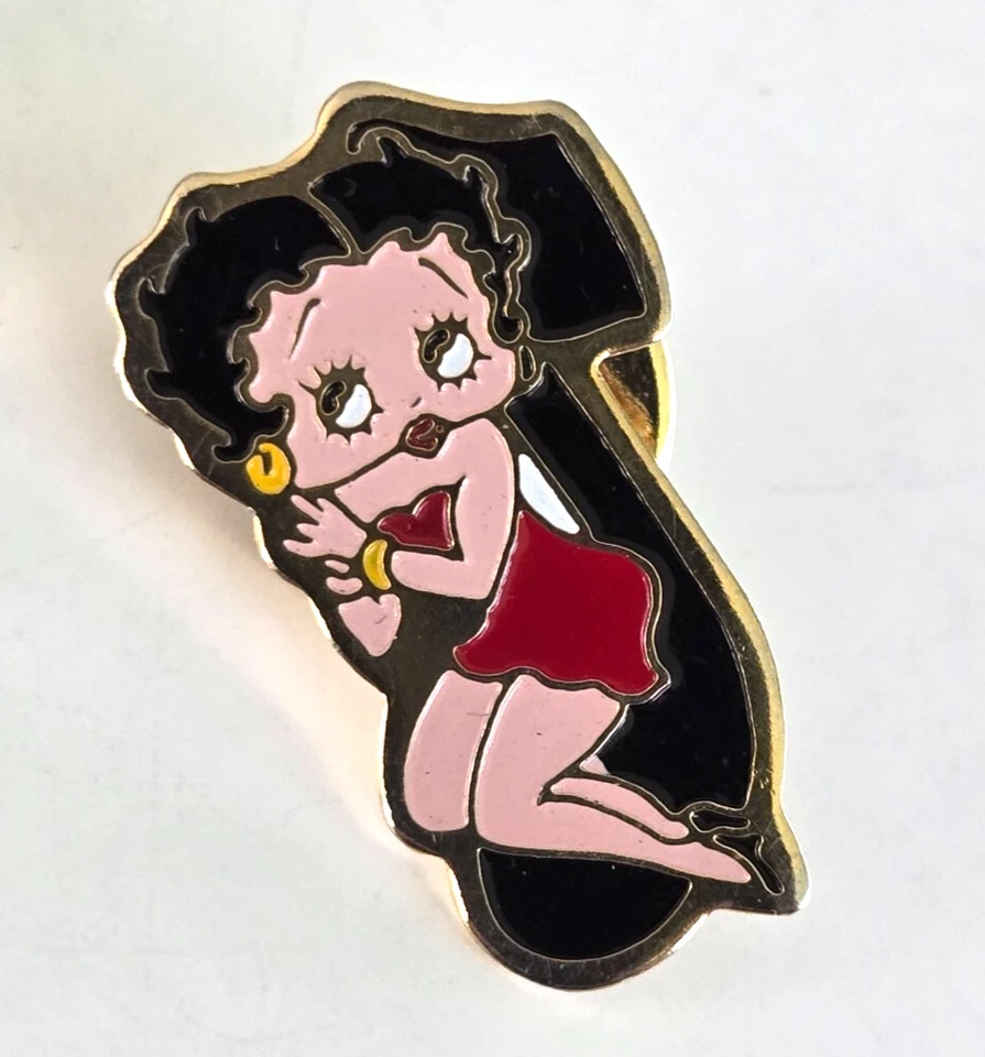Vtg Betty Boop on Music Note Enamel Gold Tone Tie Tack Pin 1" by KFS Centennia - Image 2 of 4