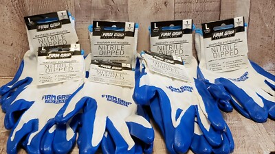 Lot Of 7* Firm Grip Pro Paint Nitrile Dipped Washable And Reusable