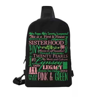 Alpha Kappa Alpha Crossbody Sling Backpack