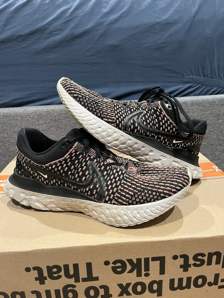 Men's Nike React Infinity Run Flyknit 3 Black Multi Running Shoes