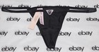 NEW Victoria's Secret Very Sexy Satin V-String Panty Thong Black Crystals XL VS — photo 2