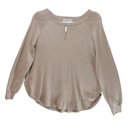 Gallery Pullover Damen M beige neutral camel Farbe Normcore Viskose weich bequem