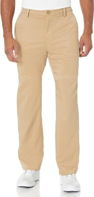 31x34 Amazon Essentials Mens Classic Fit Stretch Golf Pant Khaki Brown NEW
