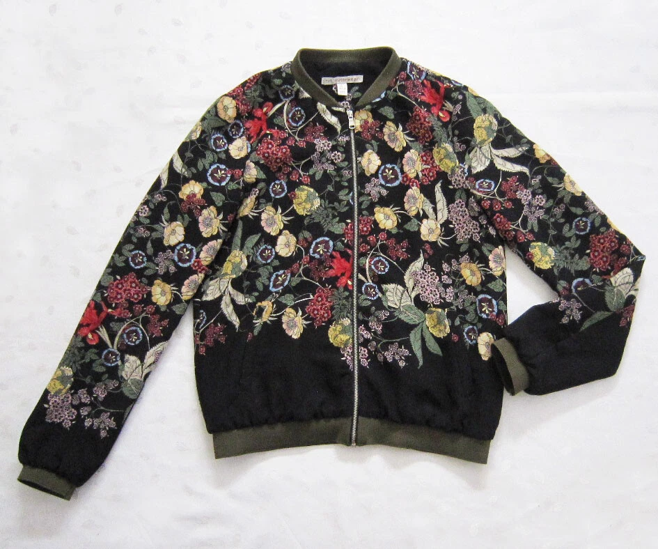 Zara floral print bomber jacket hotsell