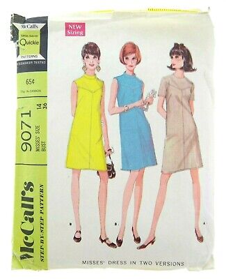 McCall's Vintage 1960s Bust 36 Mod Dress Sewing Pattern Mock McCall's Vintage 1960s Bust 36 Mod Dress Sewing Pattern Mock