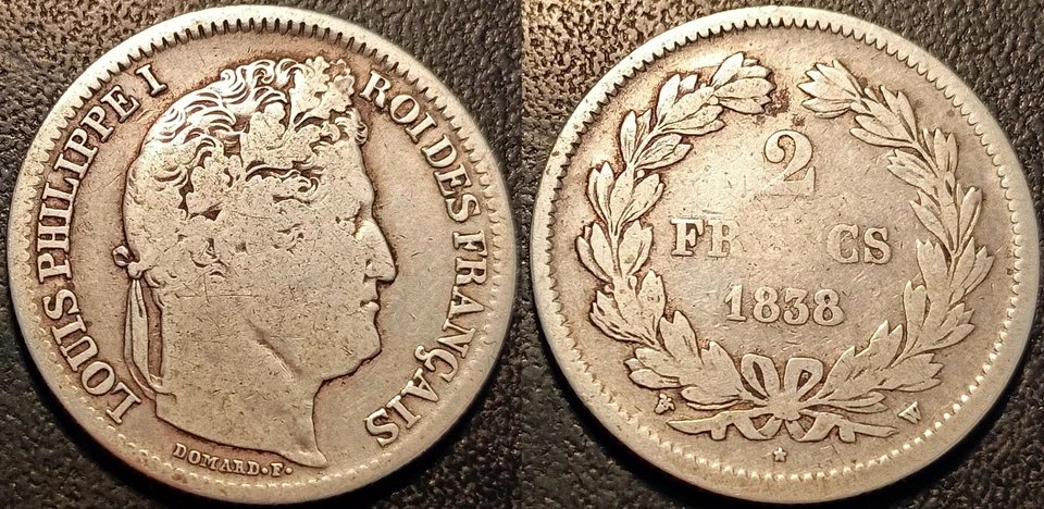 Louis-Philippe I - 2 francs argent 1838 W, Lille ! F.260/69 - Photo 1/1