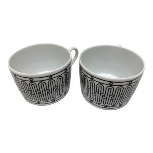 HERMES H Deco black Deco Rouge Tableware Cup and saucer set of 2 new! from japan - Picture 3 of 6