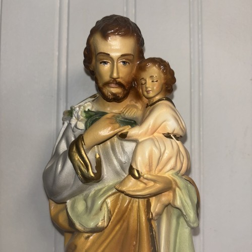 St. Joseph’s Oratory Mt Royal, St. Joseph & Infant Jesus 10” Chalkware Statue - Bild 2 von 12