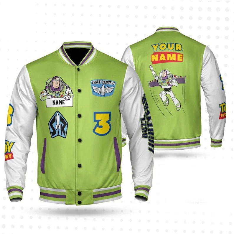 Personalized Buzz Lightyear Space Rangers Toy Story Character Baseball Jacket