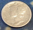 US 1942 D Mercury Dime - 10 Cent Silver Coin, 90% silver!!