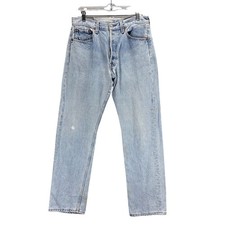 VTG Levis 501 Jeans Womens Blue Light Wash Straight Button Fly USA Fits 30x30