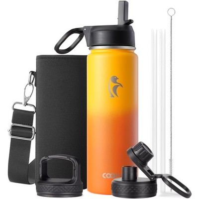 Wasserflasche Edelstahl isoliert 20 oz with 3 Deckel BPA-frei