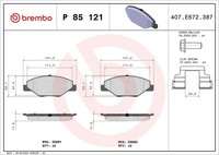 Brembo Bremsbelagsatz, Scheibenbremse P 85 121 FüR Skoda