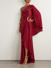 Tom Ford Embellished One-Sleeve Draped Silk-Crepe Gown IT 40 (US 6)