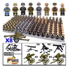 Custom LEGO WW2 Army Minifigure Bundle – Soldiers, Weapons & Artillery Set