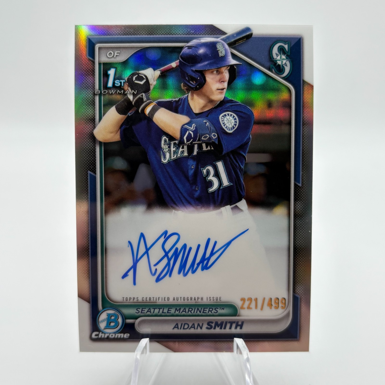 2024 Bowman Chrome 1st Aidan Smith Refractor Auto 221/499 #CPA-ASM Mariners