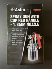 Astro Pneumatic Tool -4008- Spray Gun with Cup - Red Handle 1.8mm Nozzle