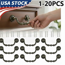 Antique Bronze Drop Bail Pulls Vintage Decorative Cabinet Drawer Handles LOT