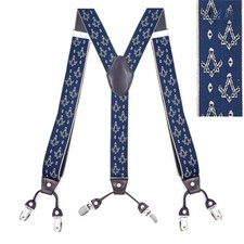 Men's 6-clip Suspenders Adjustable Elastic Y-shaped Braces Dinner Suit with Box
