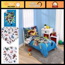 Toy Story Toddler Bed Set - 4 Piece Comforter, Fitted Sheet, Flat Sheet  Pillow