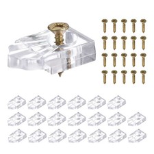 50 Set 25mm Plastic Glass Retainer Clips Kit for 2mm Thick Glass Clear