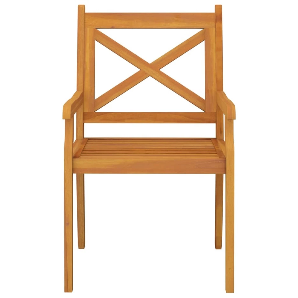 Dining Chair Set of 4 Natural Acacia - Image 4 of 4