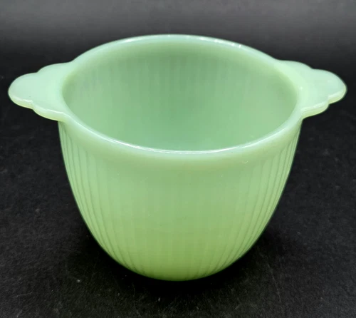 Vintage Jadeite/Jade/Green Fire King Sugar Bowl Ribbed Cup Green USA