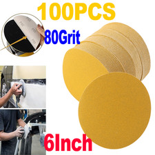 6 Inch 80 Grit 100-pack Da Sanding Disc Hook Loop Sandpaper