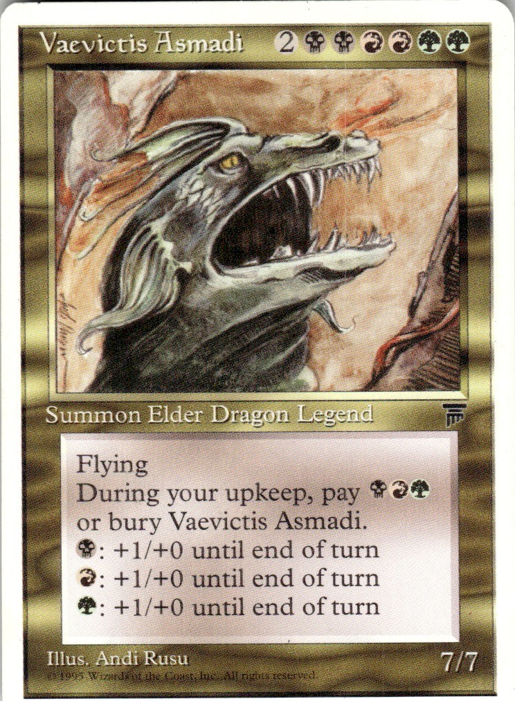 1994 Legends Magic The Gathering Vaevictis Asmadi Regular old-border frame LP