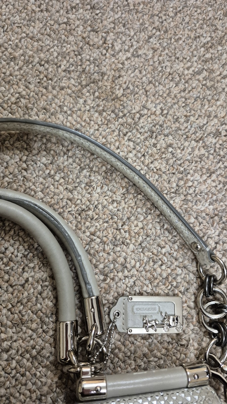 Coach Madison Pinnacle Python Embossed Gray/Silve… - image 7