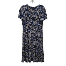 Chaps Multi Print Flowy Knee Length Dress Medium Office Party Business