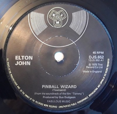 Elton John   Pinball Wizard 7'' Vinyl Rock Pop Rocket 1975 VG+