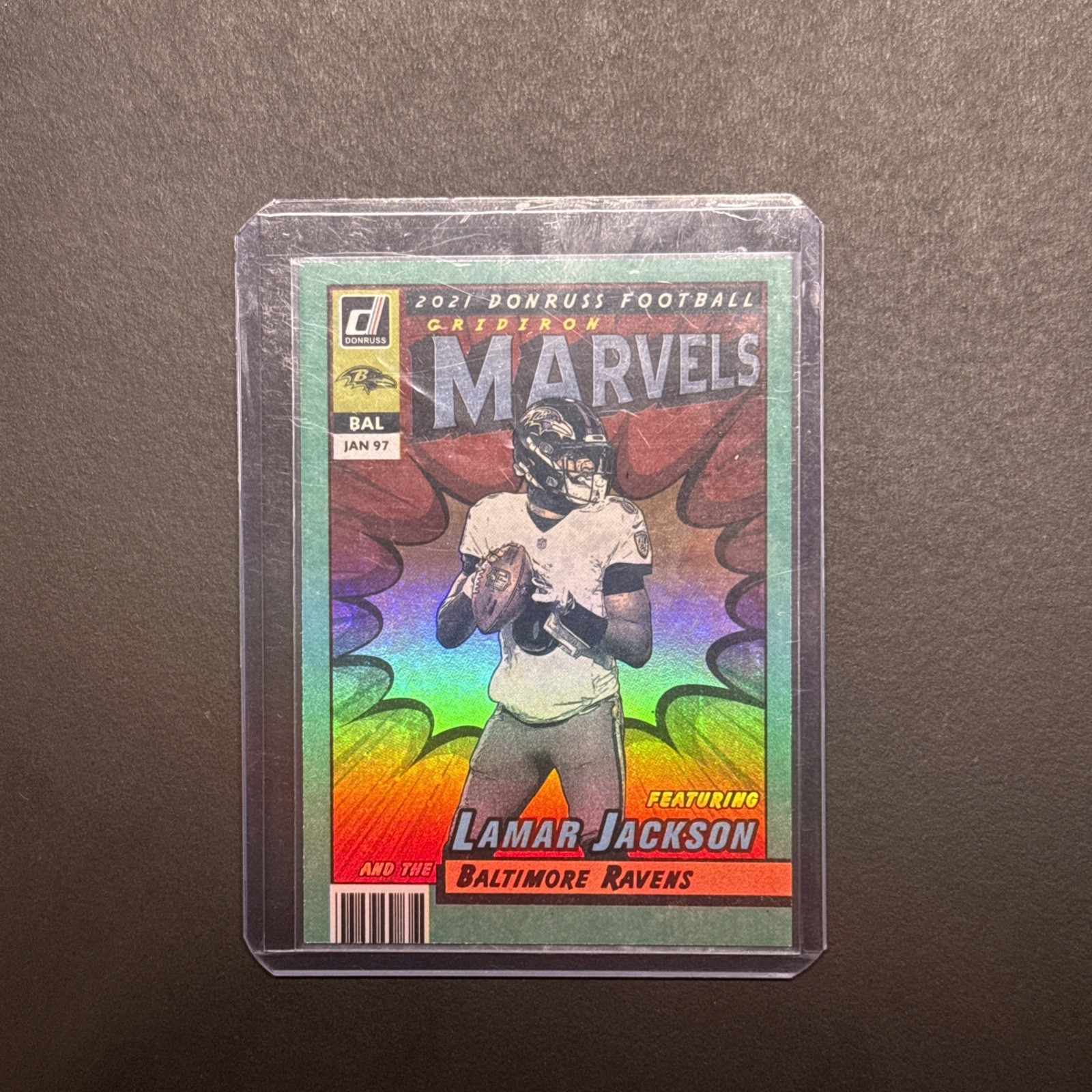 2021 Panini Clearly Donruss - Gridiron Marvels Lamar Jackson #GM-7