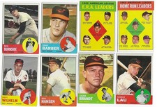 1963 Topps Baltimore Orioles COMPLETE 32 Card Team Set incl 158 208 496 568 EX
