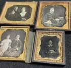 Lot 4 Antique Daguerreotypes Victorian Family Portraits Original Union Cases