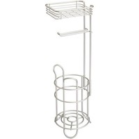 Mdesign Toilettenpapierhalter Freistehend Mit Ablage & Ersatzrollenhalter Silber