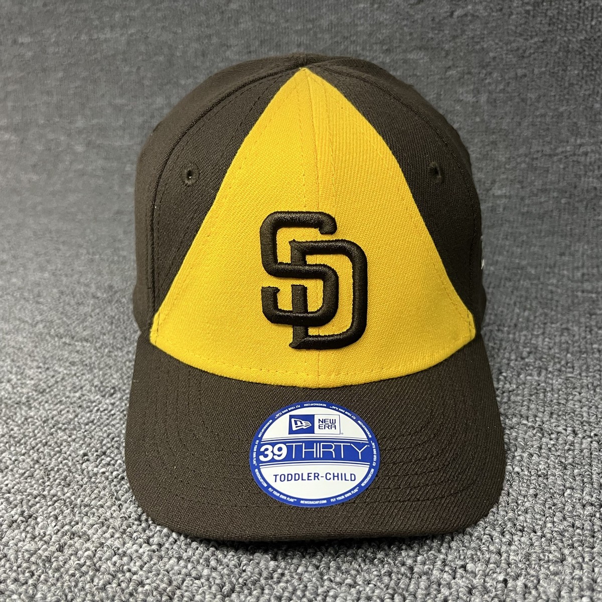 New Era 39THIRTY San Diego Padres Toddler Child Flex Fit Hat Brown Gold SD