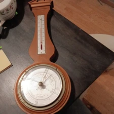 Vintage Airguide Banjo Style Weather Station, Barometer,Thermometer Chicago USA 