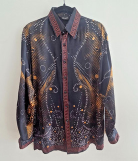 GENELLI VINTAGE MEN SILK SHIRT sz L