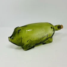 Suffolk Bitters Pig Bottle Americas Life Preserver Repro Green w/Cork Barware