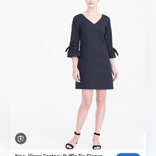 J. Crew ruffle sleeve v neck shift dress cotton above the knee, size 4